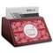 Coral Red Mahogany Business Card Holder - Angle