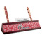 Coral Red Mahogany Nameplates with Business Card Holder - Angle