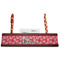 Coral Red Mahogany Nameplates with Business Card Holder - Straight