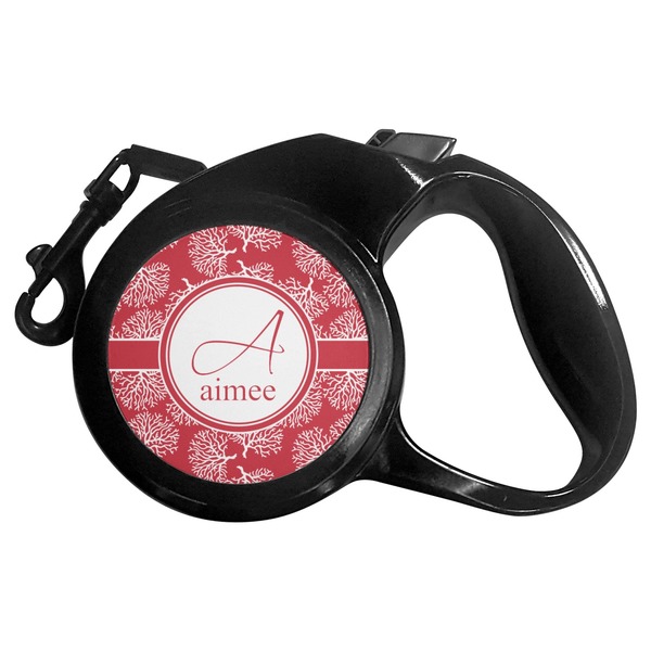 Custom Coral Retractable Dog Leash - Large (Personalized)