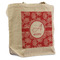 Coral Reusable Cotton Grocery Bag - Front View