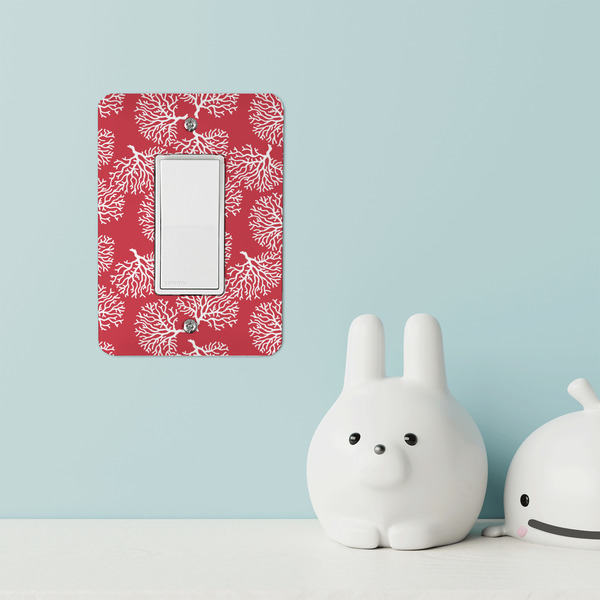 Coral Rocker Light Switch Covers - Single - IN CONTEXT