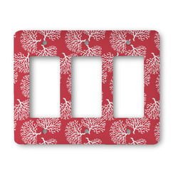 Coral Rocker Style Light Switch Cover - Three Switch