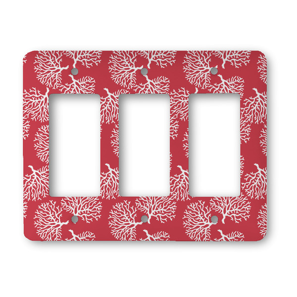 Custom Coral Rocker Style Light Switch Cover - Three Switch