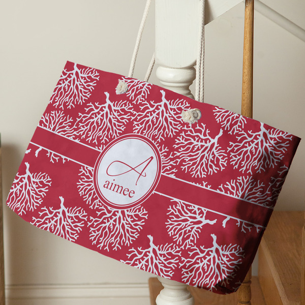 Coral Large Rope Tote - Life Style