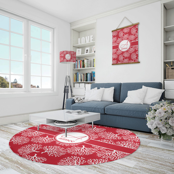 Coral Round Area Rug - IN CONTEXT