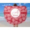 Coral Round Beach Towel - In Use