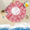 Coral Round Beach Towel Lifestyle