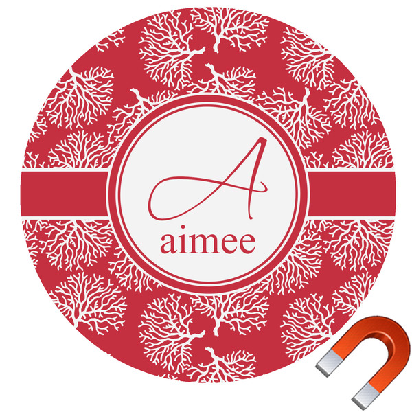 Custom Coral Round Car Magnet - 10" (Personalized)