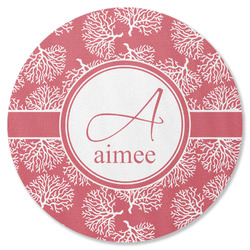 Coral Round Rubber Backed Coaster (Personalized)