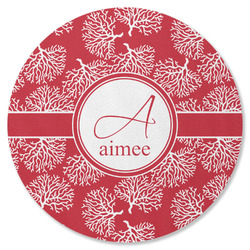 Coral Round Rubber Backed Coaster (Personalized)