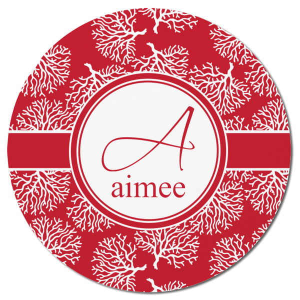 Coral Round Fridge Magnet - FRONT