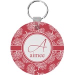 Coral Round Plastic Keychain (Personalized)