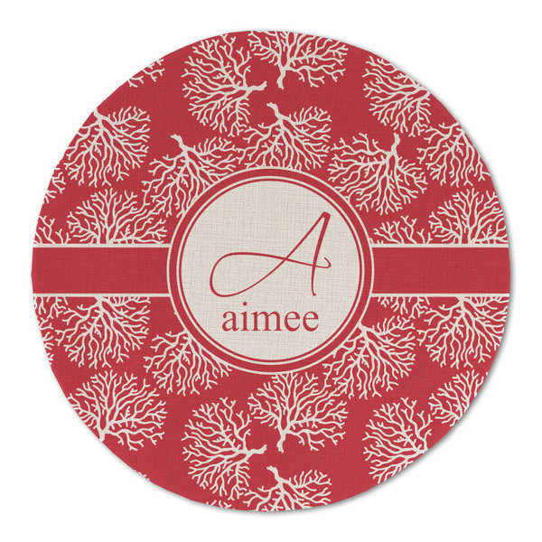 Coral Round Linen Placemats - FRONT (Double Sided)