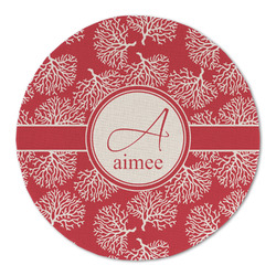 Coral Round Linen Placemat - Single Sided (Personalized)