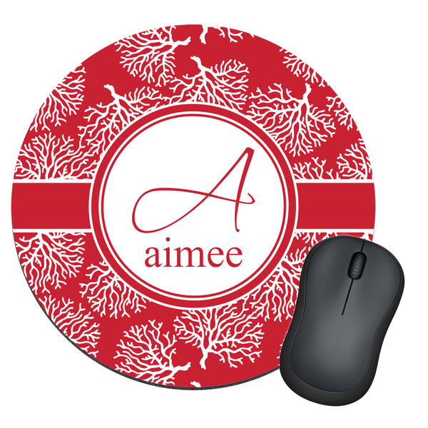 Custom Coral Round Mouse Pad (Personalized)