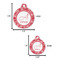 Coral Round Pet ID Tag - Large - Comparison Scale