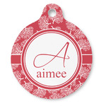 Coral Round Pet ID Tag (Personalized)