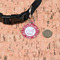 Coral Round Pet ID Tag - Small - In Context