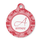 Coral Round Pet ID Tag - Small (Personalized)