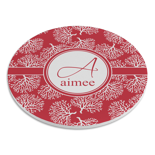 Coral Round Stone Trivet - Angle View