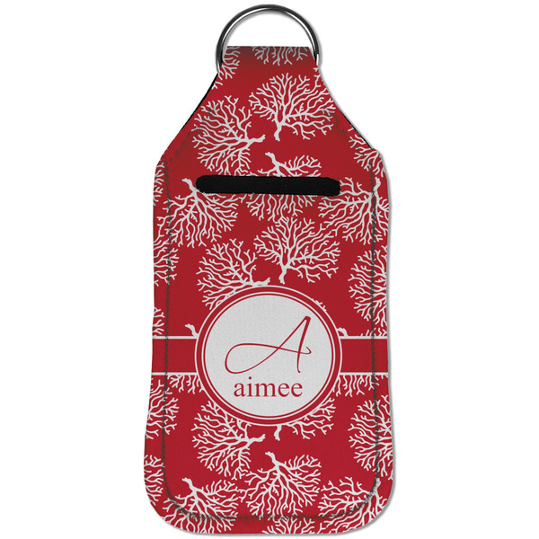 Coral Sanitizer Holder Keychain - Large (Front)