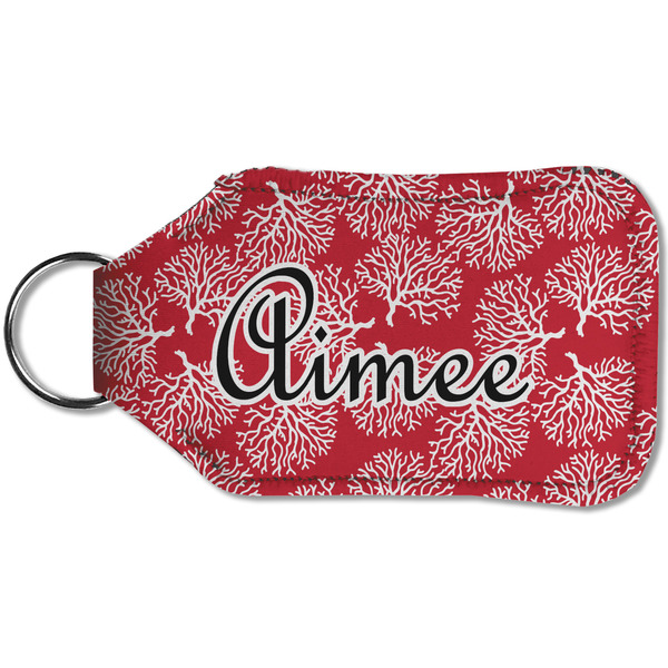 Coral Sanitizer Holder Keychain - Small (Back)