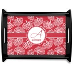 Coral Black Wooden Tray - Large (Personalized)