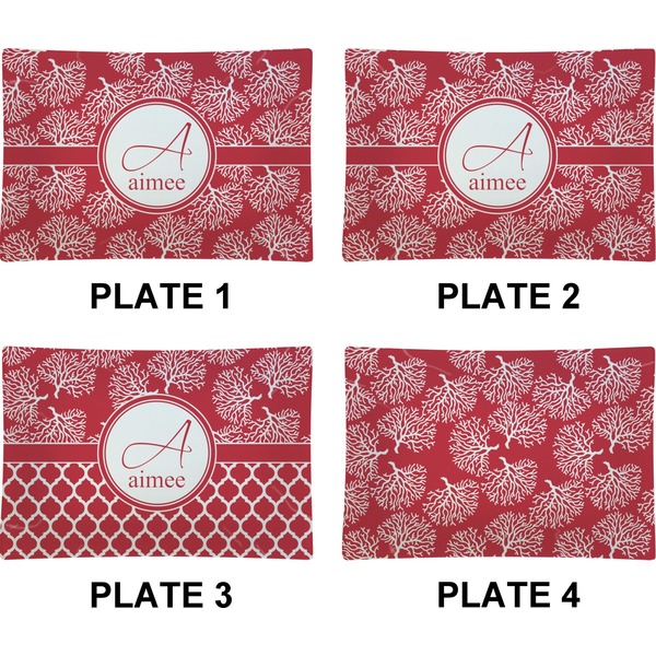 Coral Set of Rectangular Appetizer / Dessert Plates (Approval)
