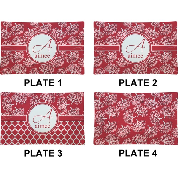 Coral Set of Rectangular Dinner Plates (Approval)