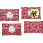 Coral Set of 4 Glass Rectangular Lunch / Dinner Plate (Personalized)