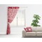 Coral Sheer Curtain With Window and Rod - in Room Matching Pillow