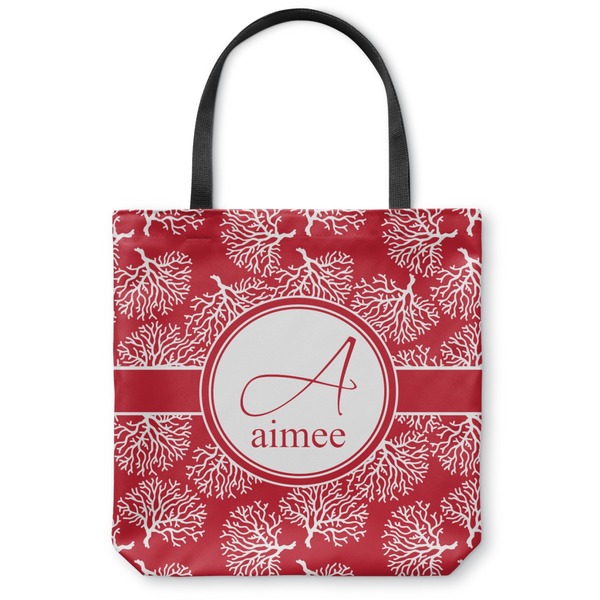Custom Coral Canvas Tote Bag - Large - 18"x18" (Personalized)