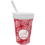 Coral Sippy Cup with Straw (Personalized)