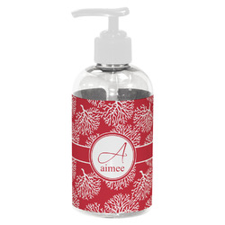 Coral Plastic Soap / Lotion Dispenser (8 oz - Small - White) (Personalized)