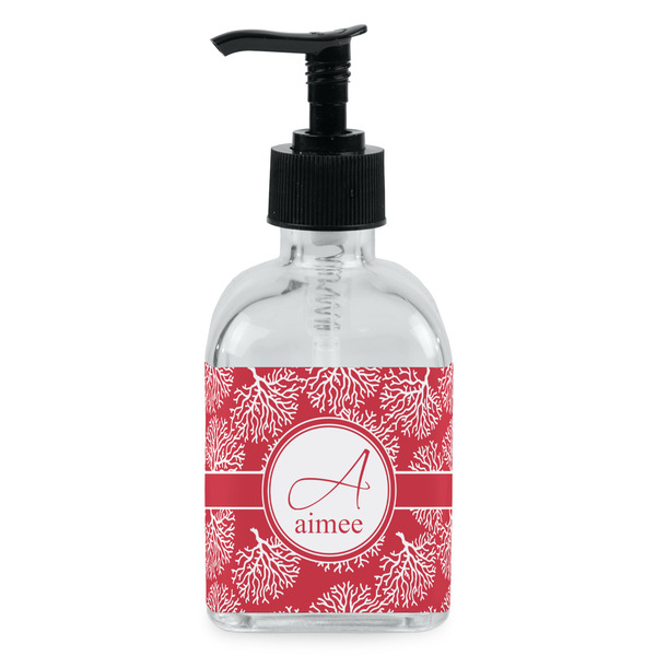 Custom Coral Glass Soap & Lotion Bottle - Single Bottle (Personalized)