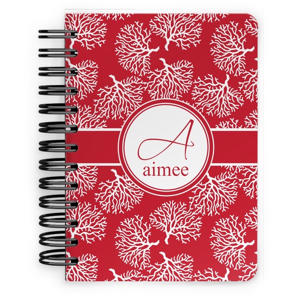 Custom Coral Spiral Notebook - 5x7 w/ Name and Initial