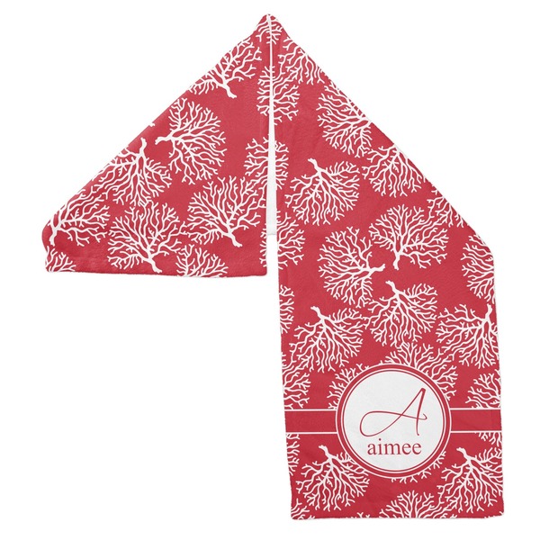 Coral Sports Towel Folded - Both Sides Showing