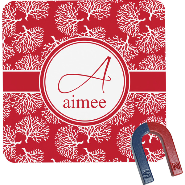 Custom Coral Square Fridge Magnet (Personalized)