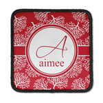 Coral Iron On Square Patch w/ Name and Initial