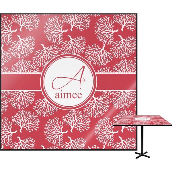 Custom Coral Square Table Top - 30" (Personalized)