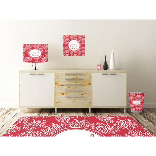 Coral Square Wall Decal Wooden Desk