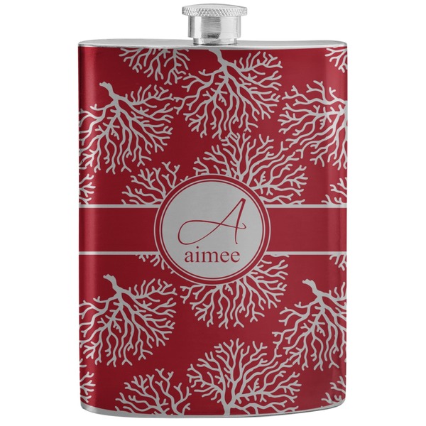 Custom Coral Stainless Steel Flask (Personalized)