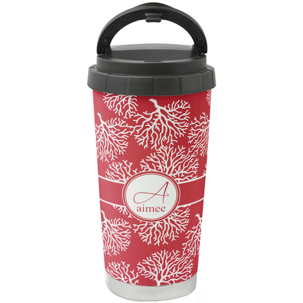 Custom Coral Stainless Steel Coffee Tumbler (Personalized)