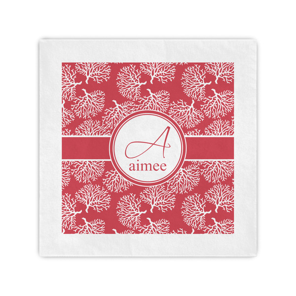 Custom Coral Standard Cocktail Napkins (Personalized)