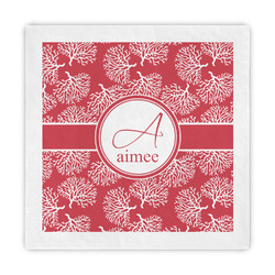 Coral Standard Decorative Napkins (Personalized)