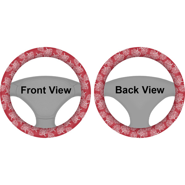 Coral Steering Wheel Cover- Front and Back