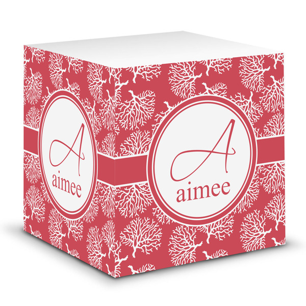 Custom Coral Sticky Note Cube (Personalized)