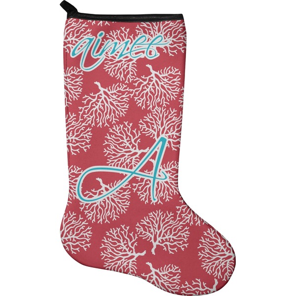 Custom Coral Holiday Stocking - Neoprene (Personalized)