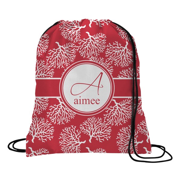 Custom Coral Drawstring Backpack - Medium (Personalized)